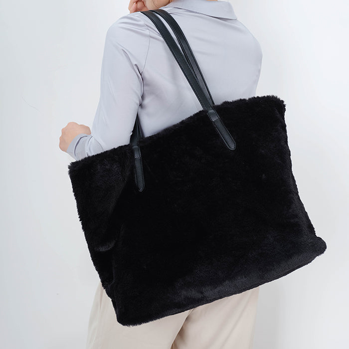 The 'REVERSIBLE GEM' Tote- Vegan Fur – Co-Lab