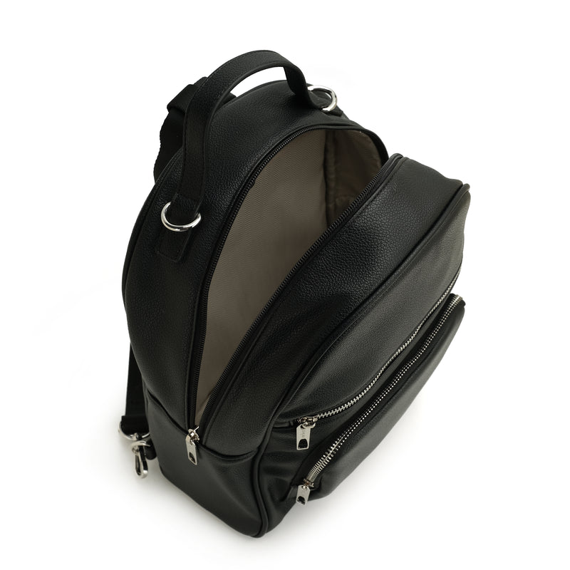 co lab black leather backpack Clava Campus Tan This attractive leather backpack features an exterior with 2 side slash pockets and a front gusset zip pocket Leather Laboratory Waterproof Leather Backpack